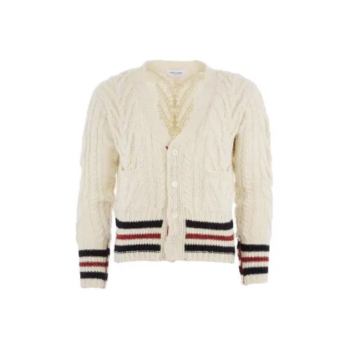 THOM BROWNE Экрю Мужские Свитера