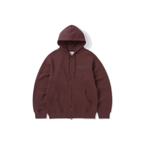 Thisisneverthat FW24 DSN Logo ZIP UP Hoodie Hoodie Unisex Burgundy Red