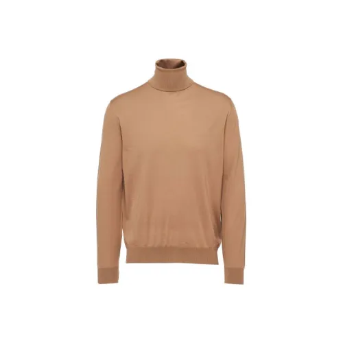 PRADA Коричневые Мужские Свитера