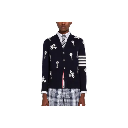 THOM BROWNE Темно-синие мужские свитеры