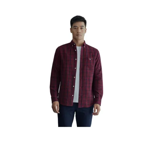 GANT Рубашка Мужская Красно-Коричневая Клетчатая