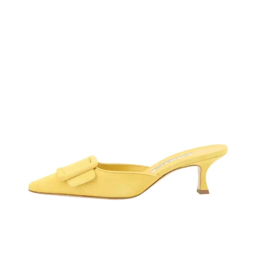 MANOLO BLAHNIK Домашние тапочки 5 см Женские Желтые