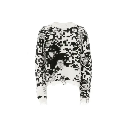 JW Anderson Черный Белый Мужские Свитера