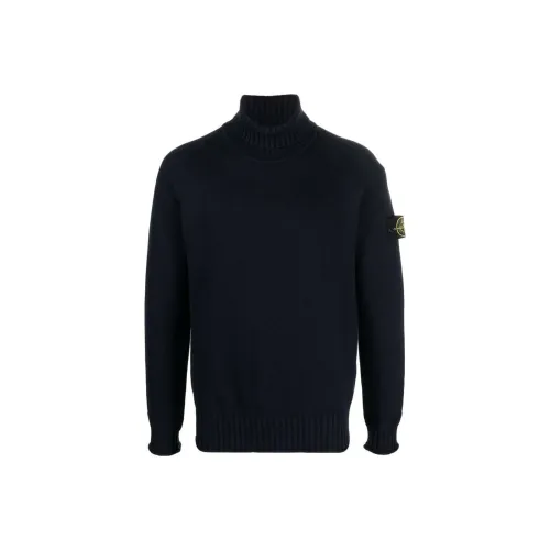 STONE ISLAND Темно-синие мужские свитеры