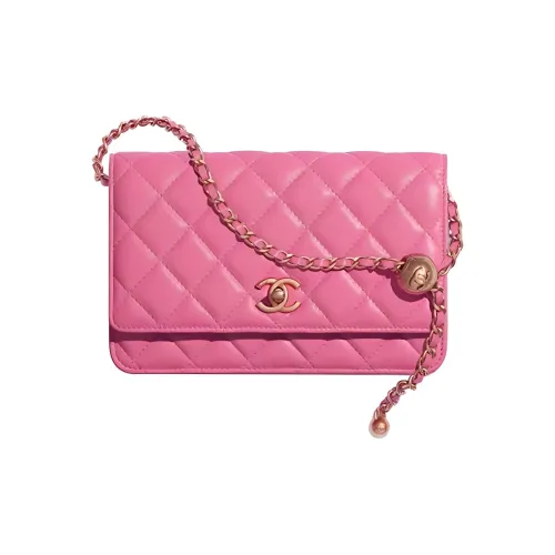CHANEL WOC Овчина Сумка через плечо Кошелек на цепочке Сумка через плечо Женская Розовая
