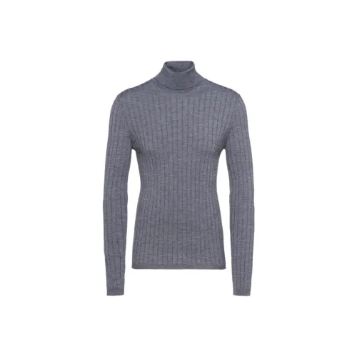 PRADA Gray Men's Cashmere Sweaters PRADA Серый Мужской Кашемировый Свитера