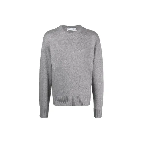Off Белый FW21 Серый Мужские кашемировые свитеры