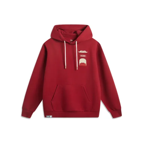 LINING x Forbidden City LIANMINGKUAN Rijin Doujin Collection Свитшот Унисекс Темный Вермильон Красный