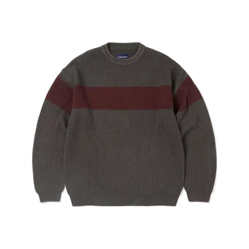 Thisisneverthat FW24 Washed Block Knit Sweater Unisex Charcoal Gray Thisisneverthat FW24 Промытый Блок Вязаный Свитер Унисекс Угольный Серый