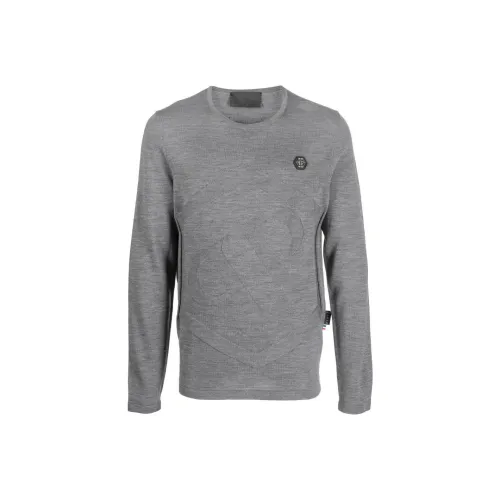 PHILIPP PLEIN Светло-серые мужские свитера