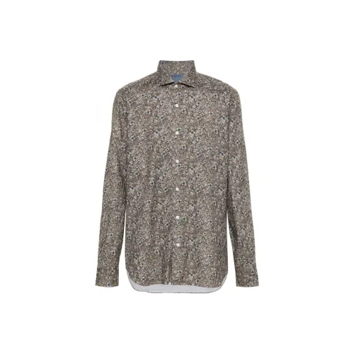 BARBA Коричневый Мужские Рубашки