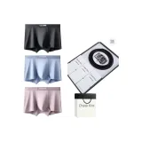 [9053 Коровья кожа Ремень] 120S Ленцинг модал [Черный + Светло-синий + Розовая кожаная] 3 шт Подарочная коробка Набор