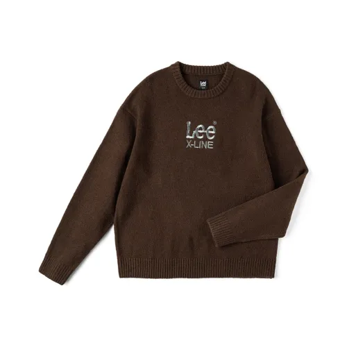 Lee совместный модель FW24 Свитер Унисекс Темно-коричневый