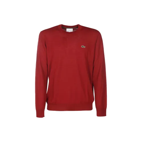 LACOSTE Облегающий Трикотаж Мужской Красный