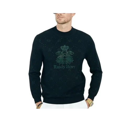 Raidy Boer Свитер Мужской Зеленый Цветочный