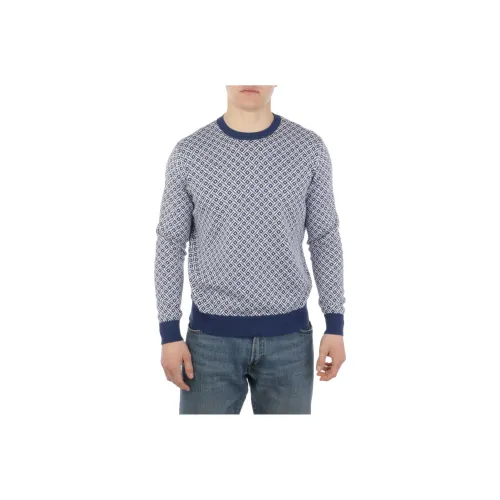 MALO Men's Blue Sweaters MALO Мужские Синие Свитера