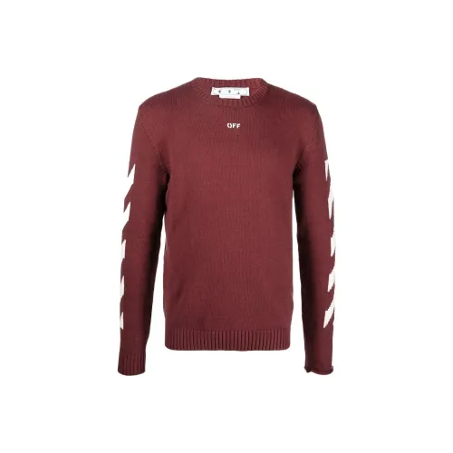 Off Белый FW22 Свитер Мужской Красный