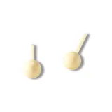 Серьги-гвоздики из биокерамики, светло-желтого цвета