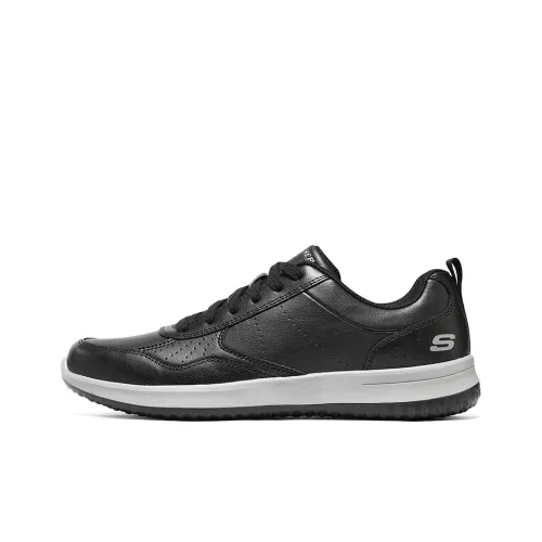 Skechers Delson 1,0 Low Топ Скейтборд Кроссовки Мужские Черно-Белые