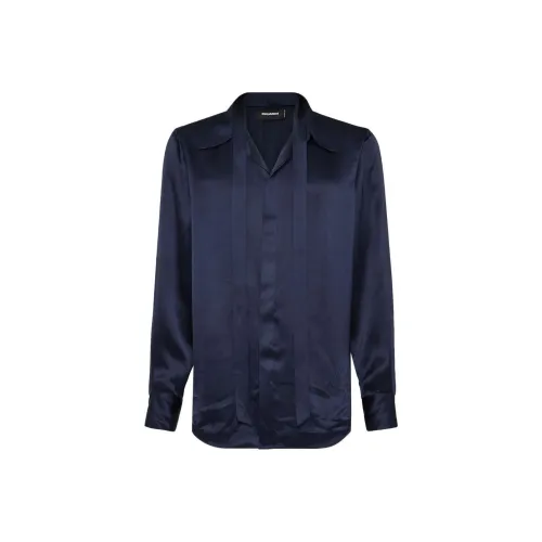 DSQUARED 2 SS24 Рубашка Мужская Морской Синий