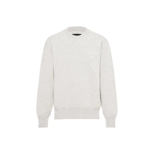 PRADA Белый Мужской Кашемировый Свитер