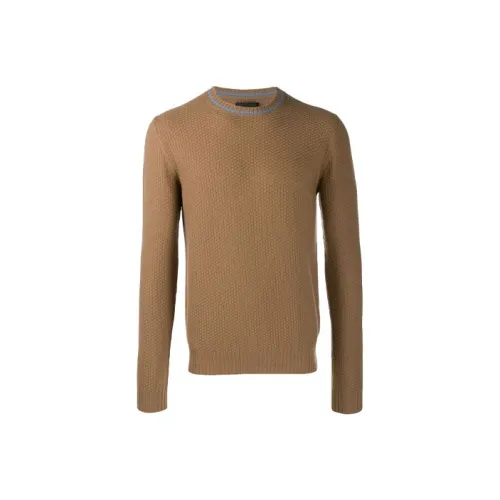 PRADA Коричневый Мужской Кашемировый Свитер