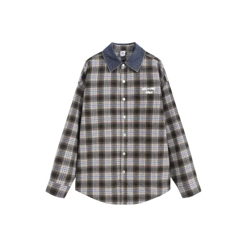 WAITINGWAVE Коричневая унисекс рубашка