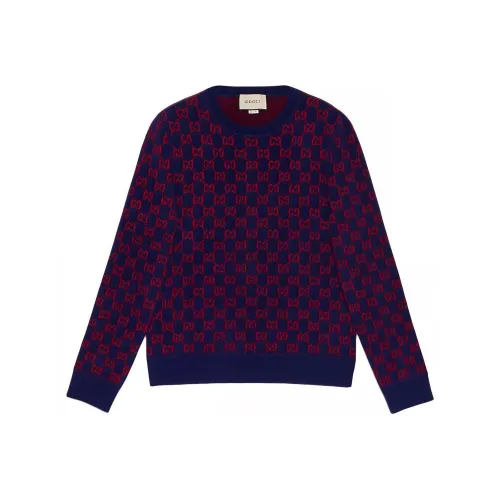 GUCCI Темно-синий Синий Мужской Кашемировый Свитер