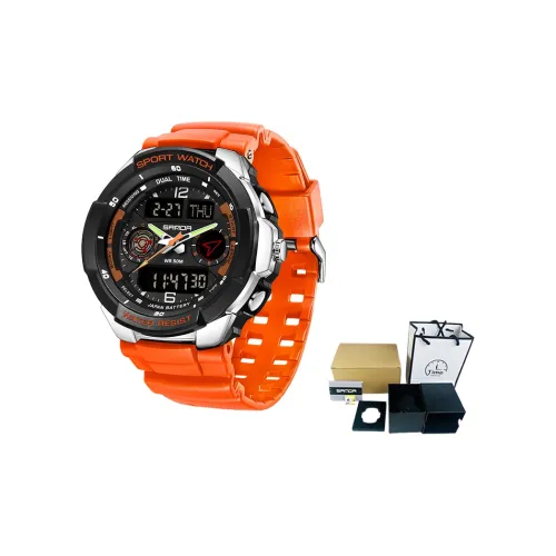 SANDA Электронные + Кварцевые Механические Часы Мужские Черный Циферблат