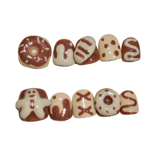YUNYUEQIAO Handcrafted False Nail Милый стиль Мультяшный Пряничный человечек Для детей от 3 до 12 лет 9 мм