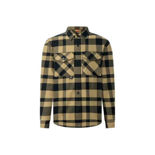 BIYINLEIFEN 60 Хаки Мужские Рубашки