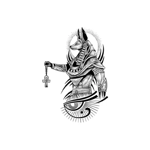 QINGSHANQIHAI Anubis'S Хранитель Компактные Временные Татуировки 1 Упаковка
