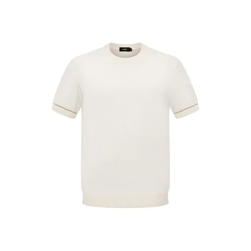 RARE Короткий рукав Свитер Трикотаж Мужской Белый