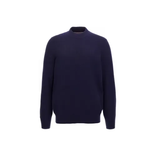 BRUNELLO CUCINELLI Темно-синие мужские свитеры