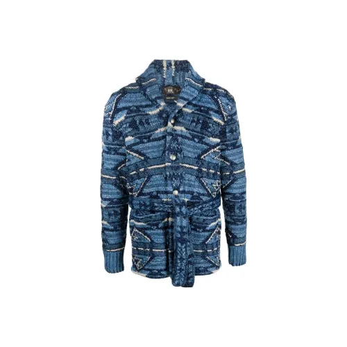 Double RL Синий Мужской Свитеры