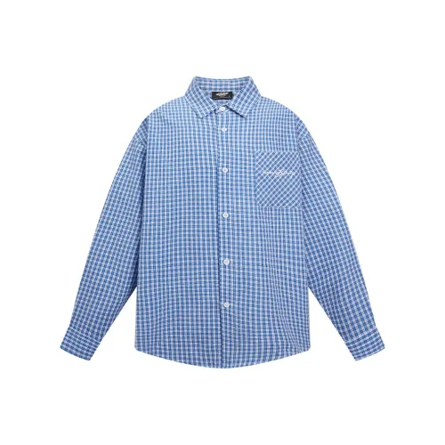 404MOB GANG Синие Унисекс Рубашки