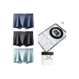 [995 Коровья кожа ремень] 120S Ленцинг модал [Черный + Циановый + Королевский синий] 3 шт Подарочная коробка комплект