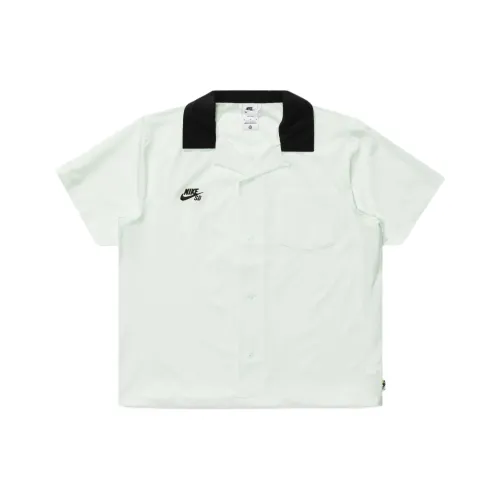 Nike Короткий рукав пуговица вверх Skate Bowler рубашка Unisex Light зеленый