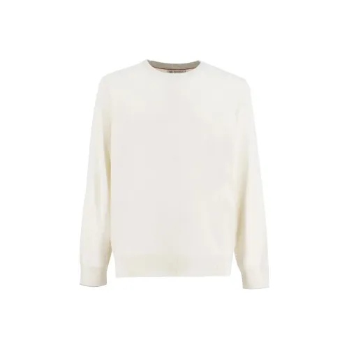 BRUNELLO CUCINELLI Кашемир Свитер Мужской Белый