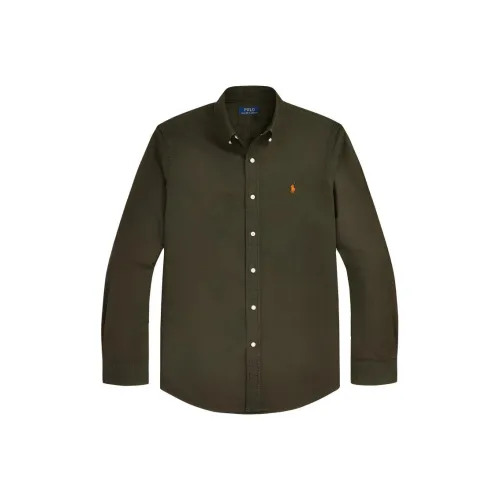 Polo Ralph Lauren FW24 Рубашка Мужская Оливково-Зеленая