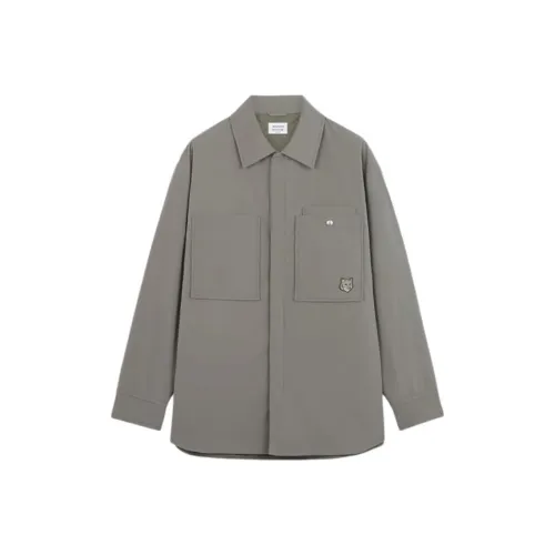 Maison Kitsune Серые Мужские Рубашки