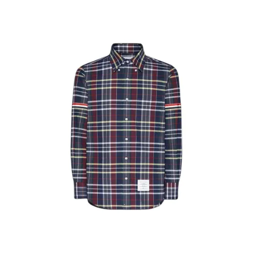 THOM BROWNE Blue Men's Shirts THOM BROWNE Синий Мужские Рубашки