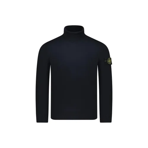 STONE ISLAND Темно-синие мужские свитеры