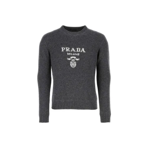 PRADA SS23 Кашемировый свитер мужской серый