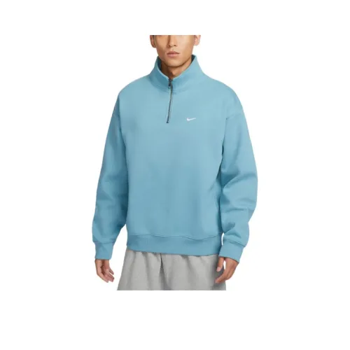 Nike Solo Swoosh Толстовка Мужской Джинсовый Синий Бирюзовый