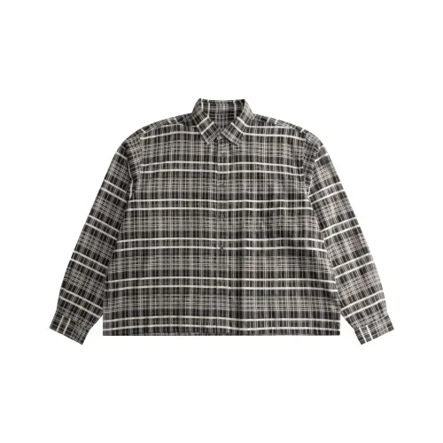 Norybrand 24FW Break Loose Series Белый Черный Клетчатый Унисекс Рубашки