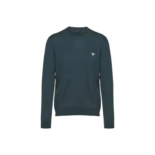 PRADA Темно-зеленые мужские свитеры