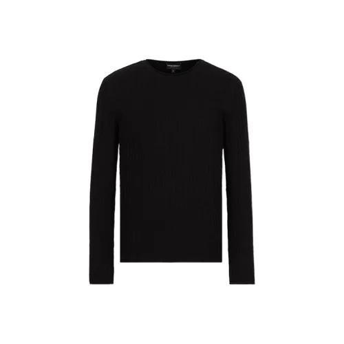 EMPORIO ARMANI SS22 Slim Fit Трикотаж Мужской Черный