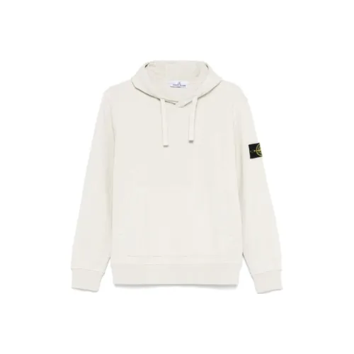 STONE ISLAND Экрю Мужские Свитшоты