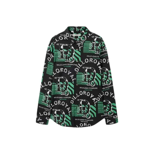DILLO FW24 Рубашка Мужская Черная с Буквой